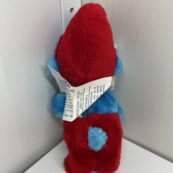 Papa Smurf Vintage 1981 7” Stuffed Plush Wallace Berrie & Co GANZ Peyo - Picture 7 of 10